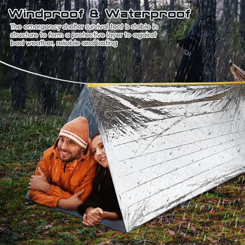 Vista 5 de Woanger 4/10/20 Piezas Tiendas de Emergencia para Personas Sin Hogar Tiendas de Supervivencia al Por Mayor Tiendas de Campaña Tubulares para 2