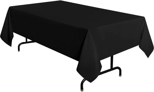 Vista 25 de Mantel rectangular de poliéster, manteles para mesas rectangulares de 6 pies, manteles de tela decorativa lavable para bodas, banquetes y campamento