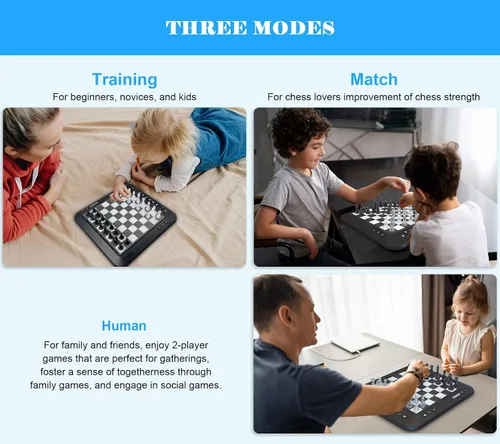 Vista 12 de Tablero de ajedrez electrónico P6, computadora de ajedrez, tablero de ajedrez inteligente parlante, juego de ajedrez electrónico magnético con LED