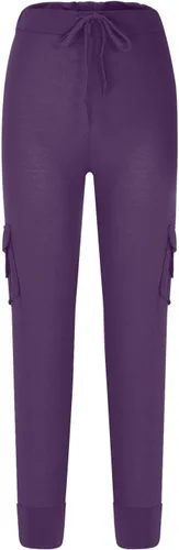 Vista 9 de Pantalones de chándal Mujer botones Leggings Cintura elástica y bolsillos Pantalones Largos recortados para Yoga