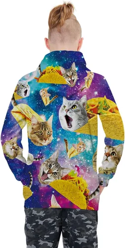 Vista 3 de Ahegao Sudaderas con capucha para niños de 6 a 16 años para adolescentes y niños con estampado 3D con bolsillo