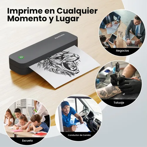 Vista 7 de Impresora portátil para viajes, impresora térmica Bluetooth soporta tamaño carta de 8.5 x 11 pulgadas, compatible con Android e iOS y portátil sin