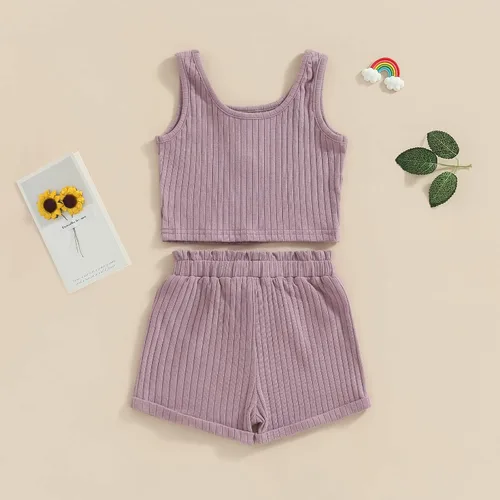 Vista 4 de Ropa de verano para niña pequeña, con estampado de margaritas, sin mangas, con volantes, pantalones cortos