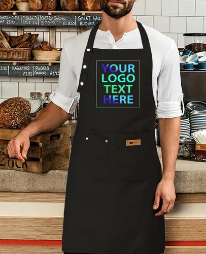 Vista 7 de Custom Apron with Pocket, Printed in USA, Personalized NameLogo, Adjustable Ties for Baking, Cooking for WomenMen