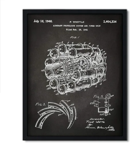 Vista 62 de Andaz Press Póster de decoración de pared con estampado de patente de pizarra, 8.5 x 11 pulgadas, aviones, trenes, automóviles, póster de patente