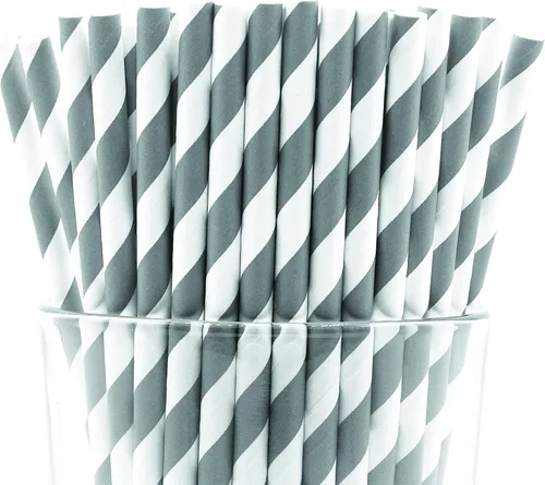Vista 23 de Paquete de 300 pajitas de papel biodegradables de 4 capas de espirales azul cielo (compostables, no tóxicas, sin BPA)