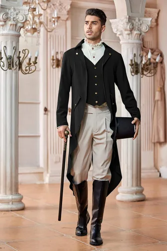 Vista 3 de Chaqueta estilo victoriano steampunk para hombre, diseño gótico, disfraz de frac, esmoquin vintage, vikingo, pirata renacentista, abrigos