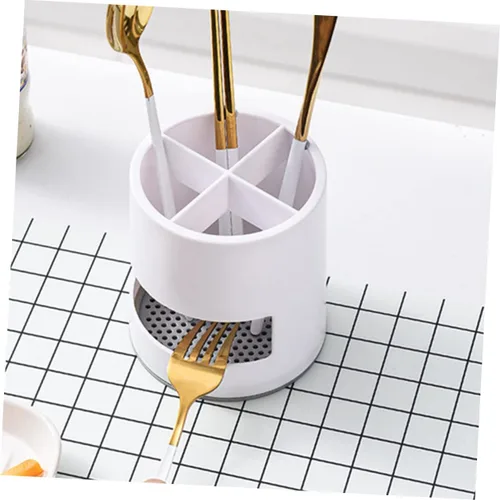 Vista 9 de SHOWERORO Soporte para palillos, almacenamiento de drenaje, caja de palillos, estante ventilado, organizador de escritorio de cocina y baño