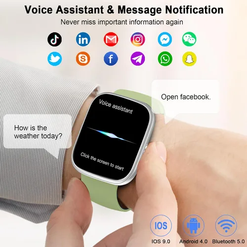 Vista 3 de Reloj inteligente para hombres y mujeres, reloj inteligente con pantalla HD de 1.91 pulgadas (respuesta/hacer llamadas), monitor de ritmo cardíaco