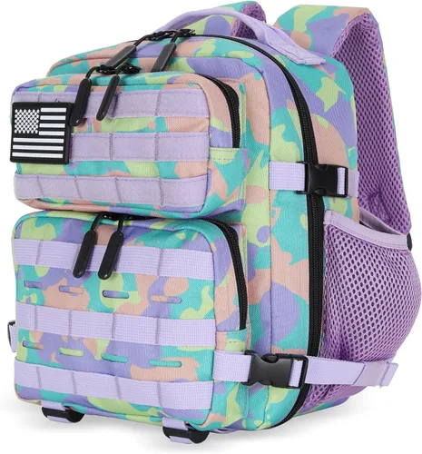Vista 19 de Mini mochila táctica de 9L para hombres y mujeres, mochila táctica pequeña para senderismo, bolsa táctica pequeña, paquete de fitness, Negro