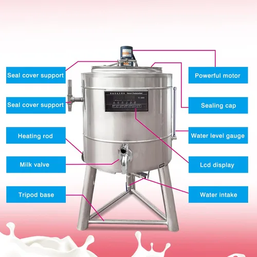 Vista 3 de Pasteurizador de leche comercial 50L Máquina de pasteurización de esterilización Pasteurizador de lácteos para leche, salsa, mezcla de helado