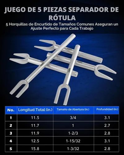 Vista 2 de Orion Motor Tech Juego de herramientas de 5 piezas de horquilla para pepinillos, separador de brazo Pitman y kit de herramientas de extracción