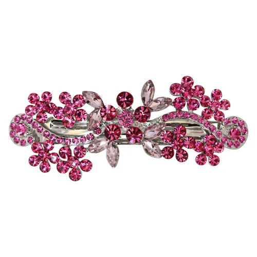 Vista 9 de Faship Clip de pasador de pelo de cristal floral AB multicolor