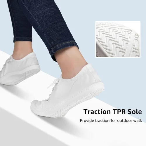 Vista 6 de STQ - Tenis sin cordones para mujer cómodos zapatos casuales de lona
