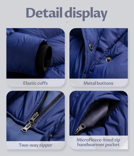Vista 7 de CREATMO US Chaqueta de nieve de invierno para mujer, abrigo largo acolchado de piel sintética extraíble