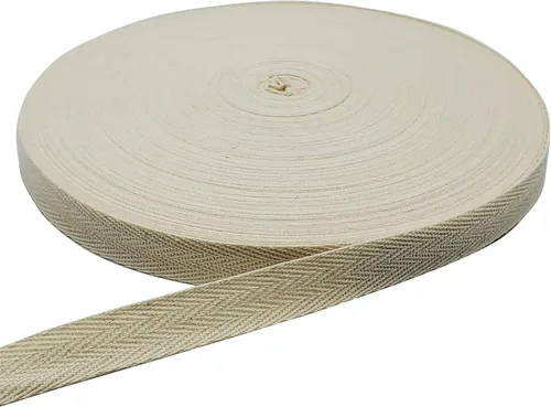 Vista 14 de Cinta de espiga de 50 yardas, cinta de algodón para coser (beige, 1 pulgada) Materiales respetuosos con el medio ambiente, suaves