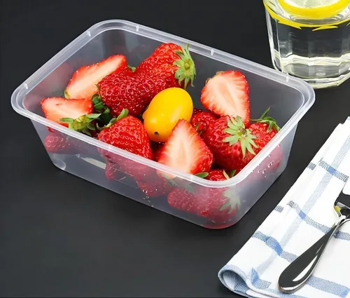 Vista 5 de Tosnail Paquete de 50 recipientes de plástico para almacenamiento de alimentos de 25 onzas con tapas, recipientes para preparación de comidas