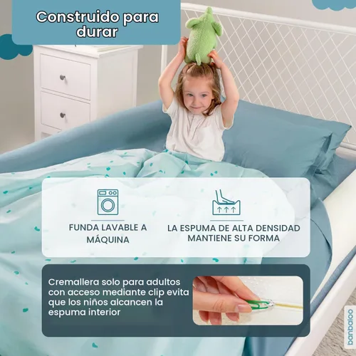 Vista 5 de BANBALOO Paquete de 2 parachoques de cama para niños pequeños de 53 pulgadas Rieles de espuma para camas Queen, King, Twin, Full Size Barrera