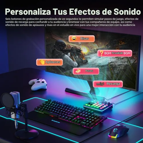 Vista 5 de [Usado] Mezclador de audio para gaming SINWE G1, interfaz de audio RGB con preamplificador profesional, Bluetooth, mezclador de PC para streaming