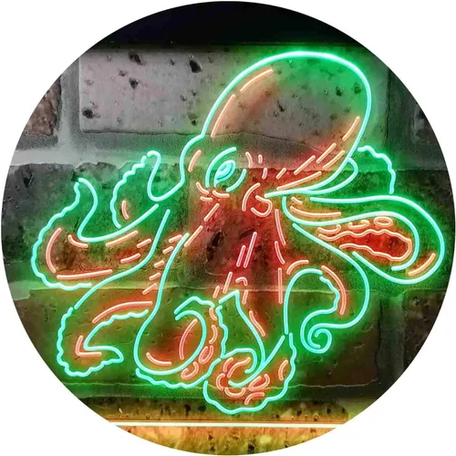 Vista 10 de ADVPRO Octopus Ocean Display Room Dual Color LED Neon Sign Azul y Rojo 12 x 8 pulgadas st6s32-i3734-br