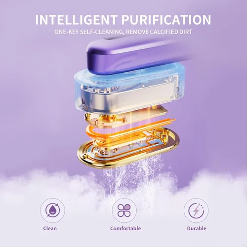Vista 3 de Heapsion Vaporizador para ropa, vaporizador y plancha portátil 2 en 1 con autolimpieza, potente de 1200 W y calentamiento rápido de 30 segundos