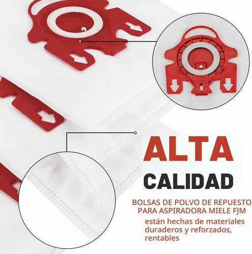 Vista 4 de Bolsas de polvo 3D Airclean de repuesto para aspiradora Miele FJM Compact
