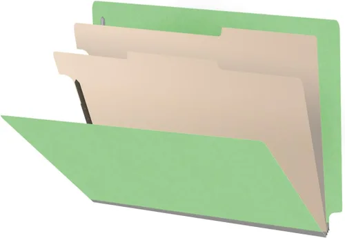Vista 18 de Carpetas de color con pestaña final resistente, tamaño carta de 18 puntos, expansión de 2 pulgadas, 2 divisores, azul (caja de 10)