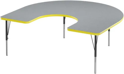 Vista 14 de Correll Mesa rectangular de actividades para el aula de 24 x 48 pulgadas, altura ajustable (19 a 29 pulgadas), parte superior de granito gris, borde