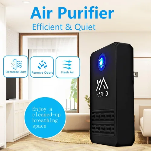 Vista 2 de Purificador de aire ionizador, desodorante de arena para gatos adopta tecnología de aniones con 8 cabezales de fibra de carbono con 40 millones