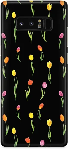 Vista 20 de Inspired Cases - Funda con textura 3D para iPhone Xs Max - Funda protectora de goma para Apple iPhone Xs Max - Patrón de tulipanes - Negro