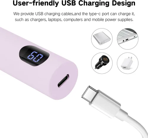 Vista 6 de Lámpara de uñas LED UV, mini luz UV manos libres para uñas de gel, lámpara de uñas portátil de curación flash para uñas acrílicas, soporte