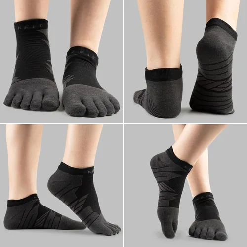 Vista 4 de Kfit Toe Socks for Men Women COOLMAX Athletic Running Five Finger Socks Ankle Compression Breathable Lightweight 3 Pair