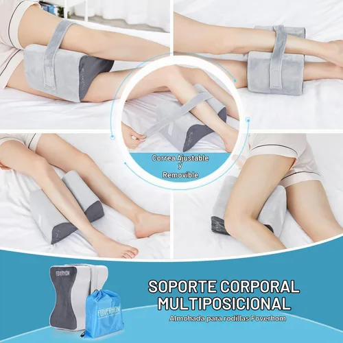 Vista 6 de foverhom Almohada de rodilla de espuma viscoelástica, almohada ortopédica de pierna para alivio de la ciática, dolor de espalda, embarazo, dolor