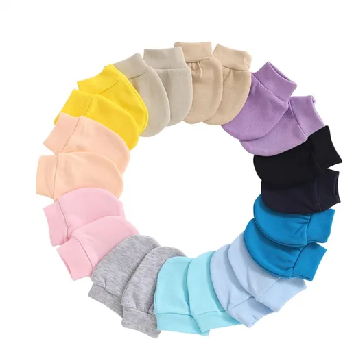 Vista 6 de Manoplas de bebé antiarañazos, guantes suaves para niños y niñas de 0 a 6 meses