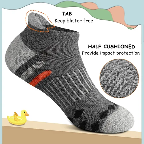 Vista 2 de Comfoex 10 pares de calcetines de tobillo atléticos para niños grandes y pequeños calcetines de algodón medio acolchados