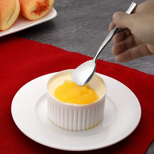Vista 4 de Idomy Juego de 12 cucharas de helado de postre de acero inoxidable, 5.51 pulgadas