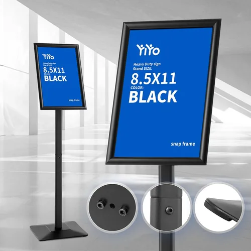 Vista 5 de YIYO Soporte para Carteles Soporte para Póster, pedestal ajustable resistente Soporte de Señalización Soporte de Piso, marco de aluminio de pie