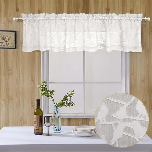 Vista 52 de OVZME Anji Clip Voile Sheer Tiers RD 2X30X36 Negro