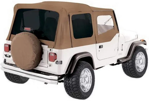 Vista 9 de RAMPAGE PRODUCTS Rampage Factory Replacement Soft Top de Repuesto con Fundas para Puertas Vinilo, Mezclilla Negra con Ventanas Transparentes Negro