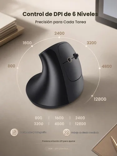 Vista 5 de INPHIC X9 Pro Ergonomic Wireless Mouse 12800DPI Rechargeable Vertical Mouse