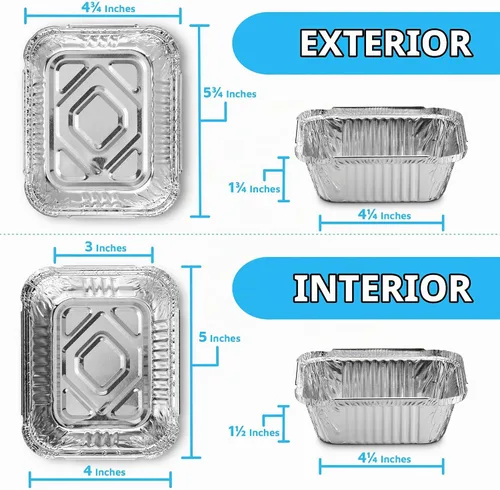 Vista 2 de MontoPack Bandejas Desechables para Llevar con Tapas Transparentes Recipientes de Alimentos de Papel de Aluminio con Capacidad de 1 lb con Sello