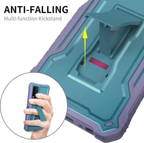 Vista 5 de Funda para T-Mobile REVVL V Plus 5G, protección de grado militar, a prueba de golpes, soporte integrado compatible con teléfono REVVL V Plus 5G Azul