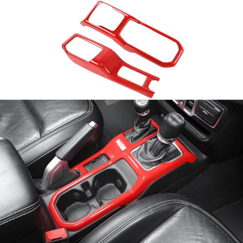 Vista 10 de Consola Central 4WD Panel de Cambio de Marchas y Portavasos para 2018-2024+ Jeep Wrangler JL JLU Gladiator JT (Azul)