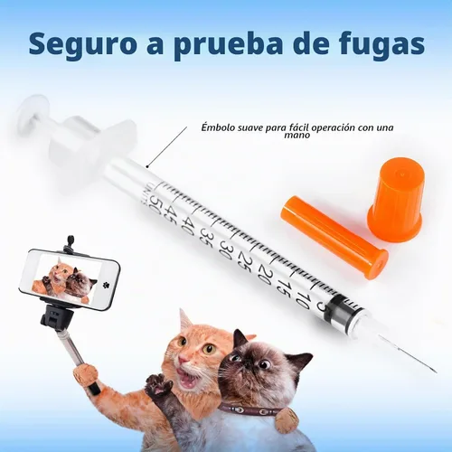 Vista 5 de CAILOS - Jeringa de 30G 0.5ml U-100, 0.5cc, calibre 30, 5/16 de pulgada (8mm), suministros de laboratorio desechables, paquete de 20