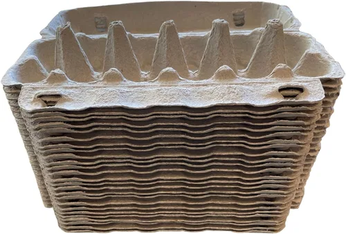 Vista 4 de Los cartones de huevos de pulpa natural sostienen de forma segura una docena de huevos o para usar para manualidades o vender sus huevos grandes