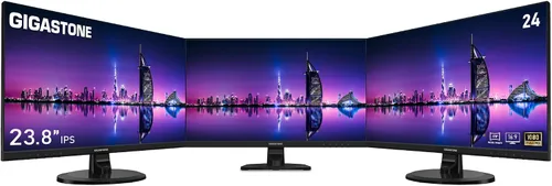 Vista 13 de Gigastone Monitor de luz trasera LED IPS de 24 pulgadas 100Hz FHD 1920 x 1080, 178° WideView, sin marco, monitor dual, MPRT 1ms, altavoces