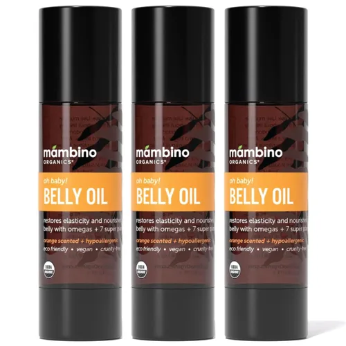 Vista 11 de Mambino Organics Oh Baby! Aceite de vientre para mujeres embarazadas, aceite orgánico para estrías para embarazo, elasticidad de la piel posparto