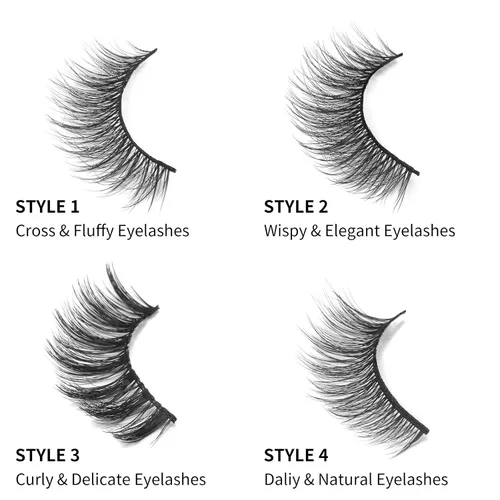 Vista 3 de DYSILK Pestañas postizas de visón – Pestañas postizas de aspecto natural, 16 pares de pestañas 6D, 4 estilos mezclados, largas, sintéticas