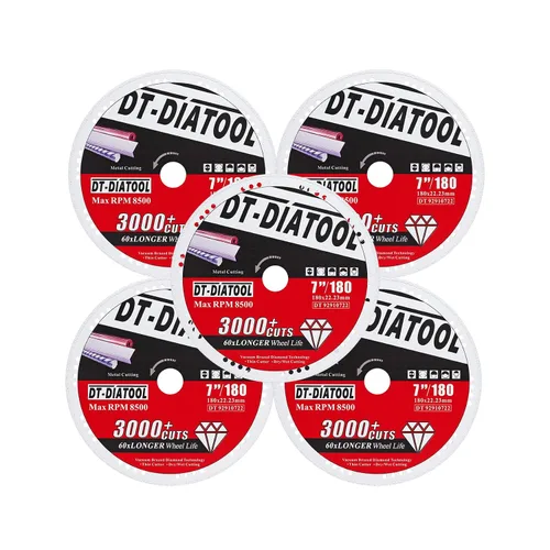 Vista 25 de DT-DIATOOL Ruedas de corte de diamante de 4 x 7/8 "para cuchillas de corte de metal de acero y hierro para amoladora angular