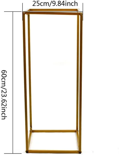 Vista 9 de TFCFL 4/10 piezas de oro de boda soporte de metal jarrón columna soporte geométrico centro de mesa jarrón (estilo 1)